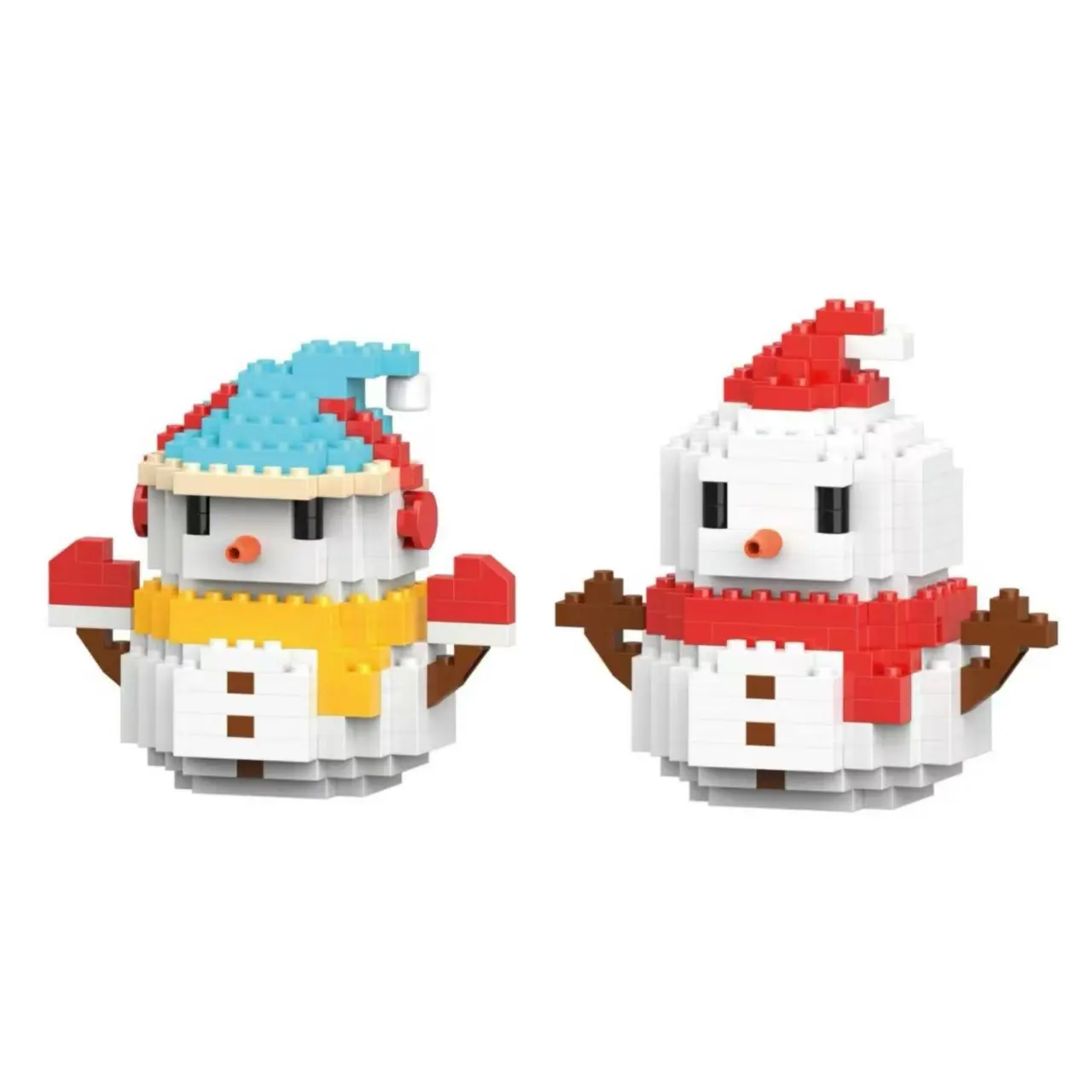 Santa Claus Design Building Blocks Set, 2 Pack Christmas Theme Building Blocks Ornaments, MiniBuilding Figures, DIY Stocking Stuffers, Xmas New Year Birthday Gifts, Building Block Sets