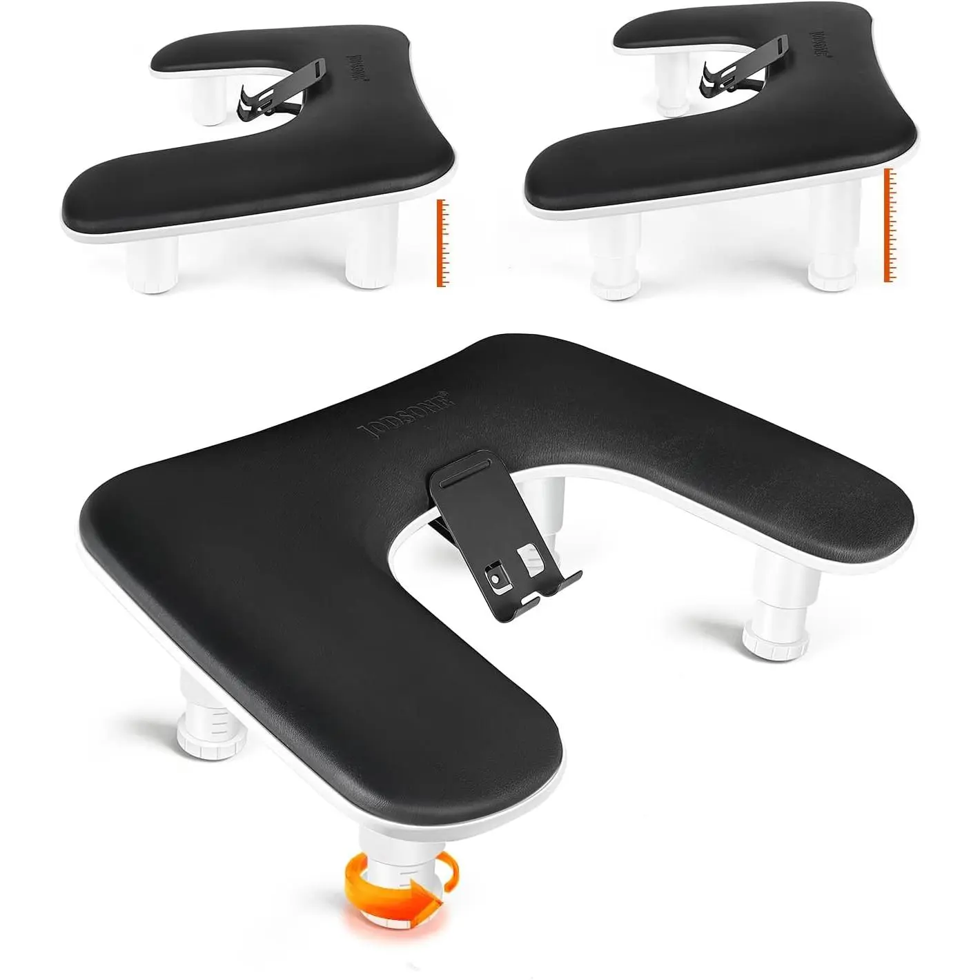 U-Shaped Black Arm Rest for Nails Tech with Rotating 360 ° Built-In Phone Holder and Adjustable Nail Arm Rest Detachable Manicure Hand Rest for Salon Design
