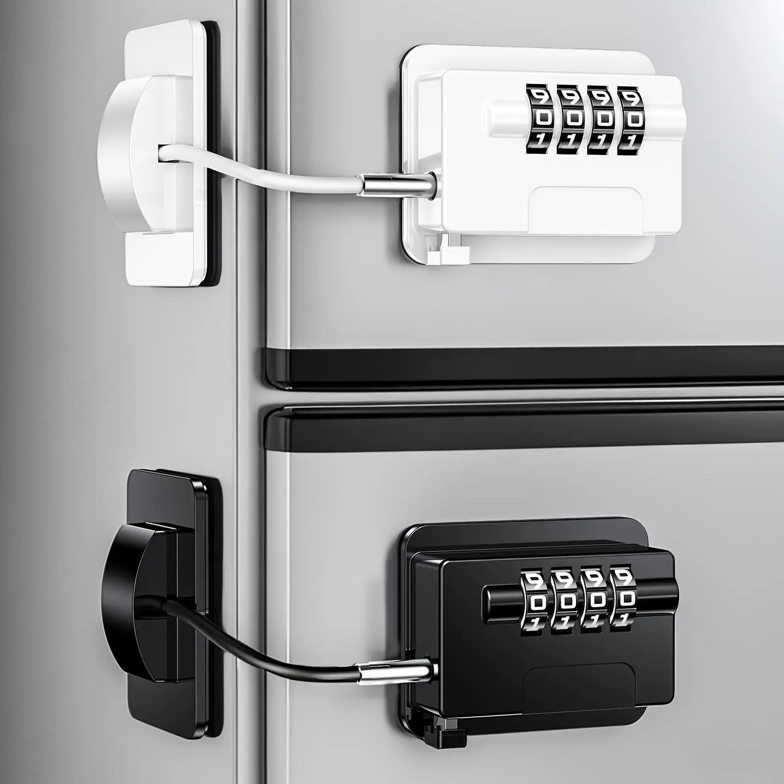 Password Lock Set for Refrigerator Freezer, Password Padlock, Pad Locks with Code, Easy Installation, Universal Fit, Advanced Password Protection, No Drilling Needed