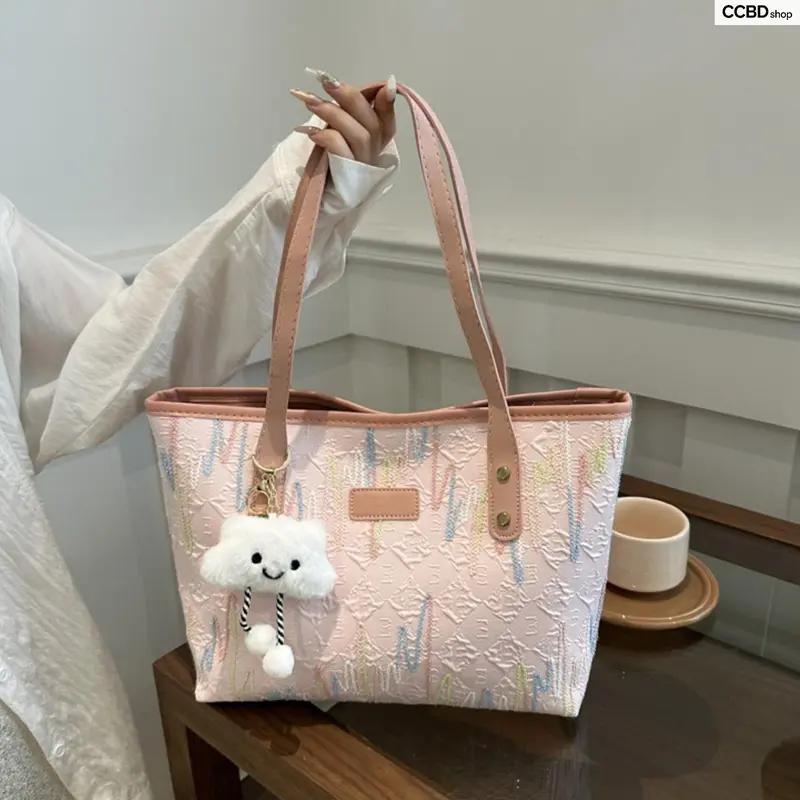 Women's Minimalist Tote Bags for Women - Large-Capacity Charm-Detail Shoulder Carry Everyday Purse, 20s Flapper Accessory Set with Western Starfish Accent for Work & Travel, Trendy Cosmetic Carryall