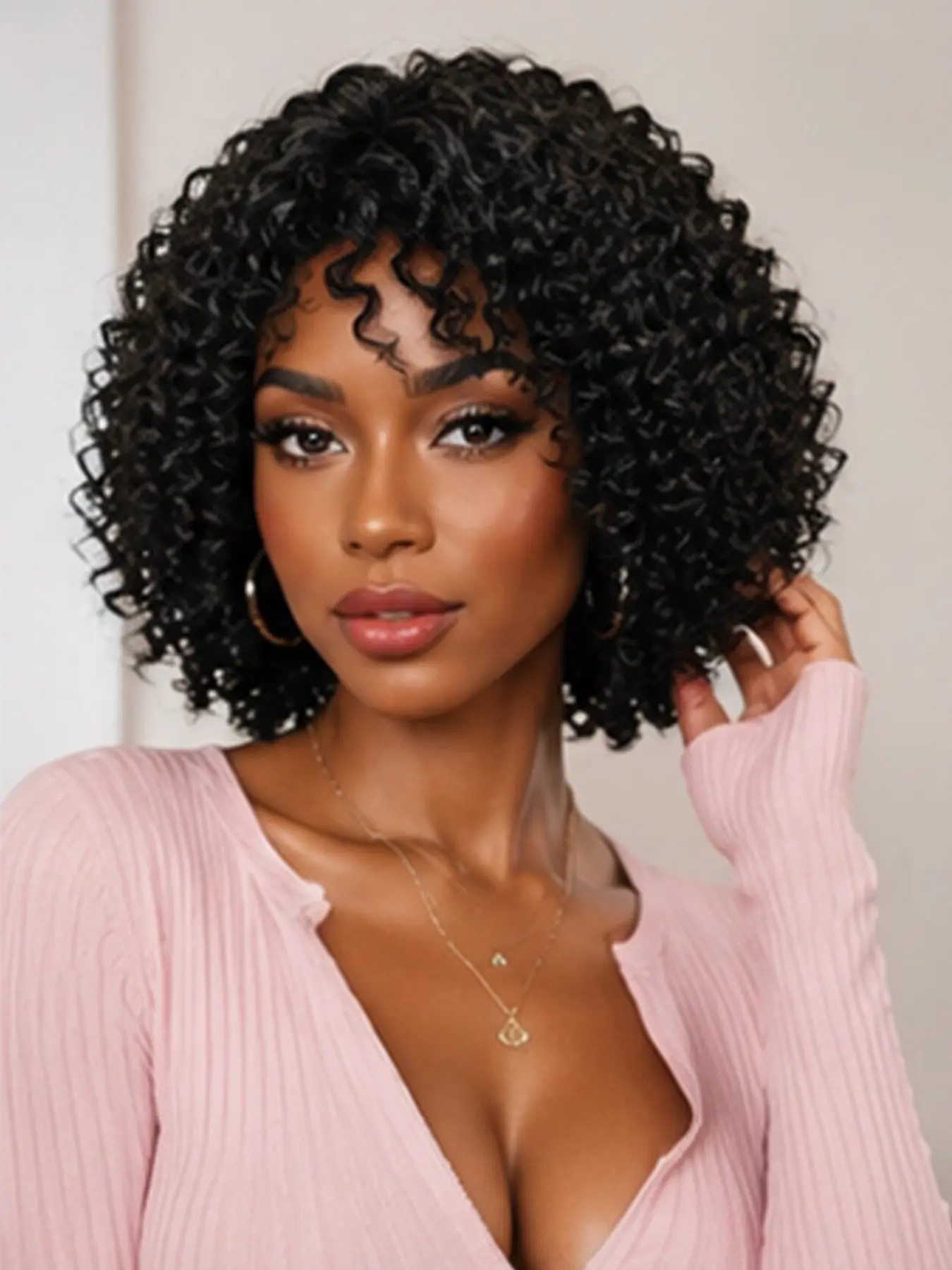 Short Curly Pixie Bob Human Hair Wig for Black Women Glueless Wear & Go Brazilian Virgin Hair Natural Black Side Part Soft Full Volume Beginner Friendly