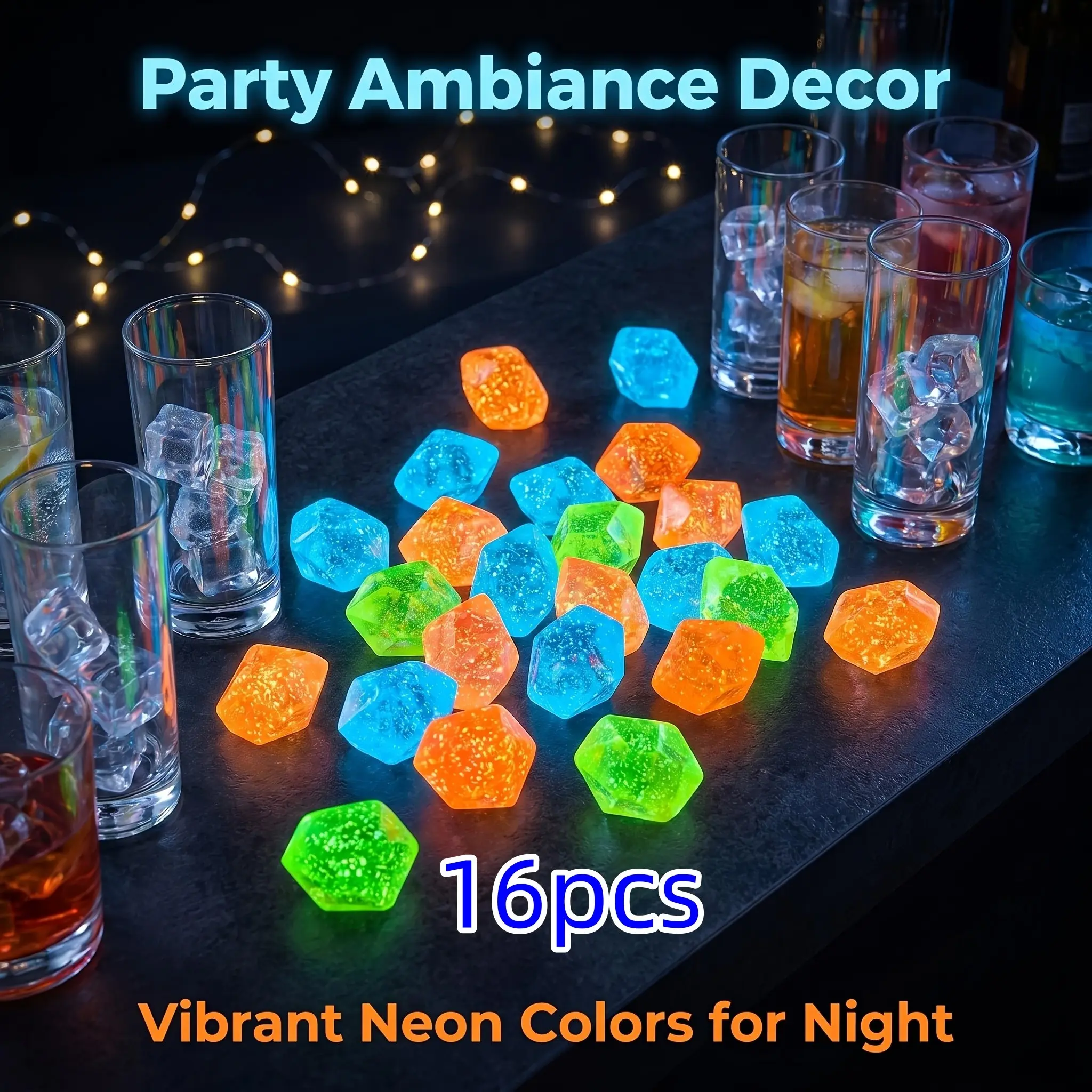 New 16 high-quality simulated starry glow stones, weighing 0.49 pounds, each with a diameter of 1.77 inches, suitable for large garden landscapes, starry sky landscapes, and night lights, are essential items for Halloween/festivals