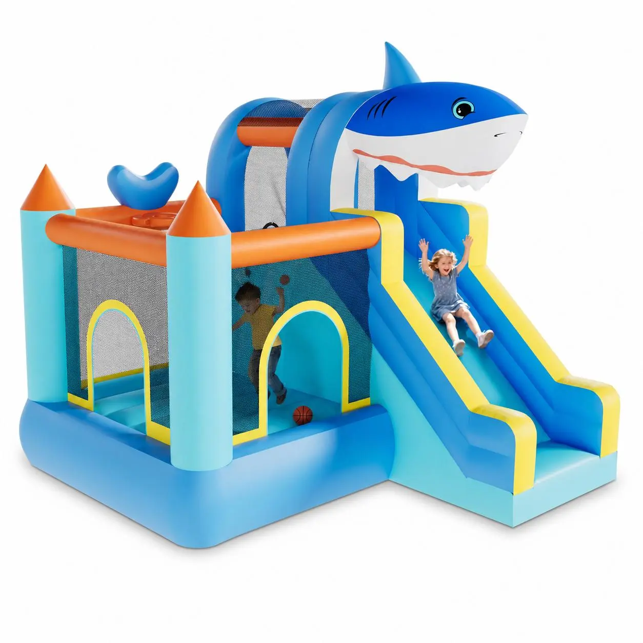 Kids' Durable Inflatable Bounce House with Slide & Air Blower - Indoor/Outdoor Backyard Fun Jumping Castle for Ages 3-12