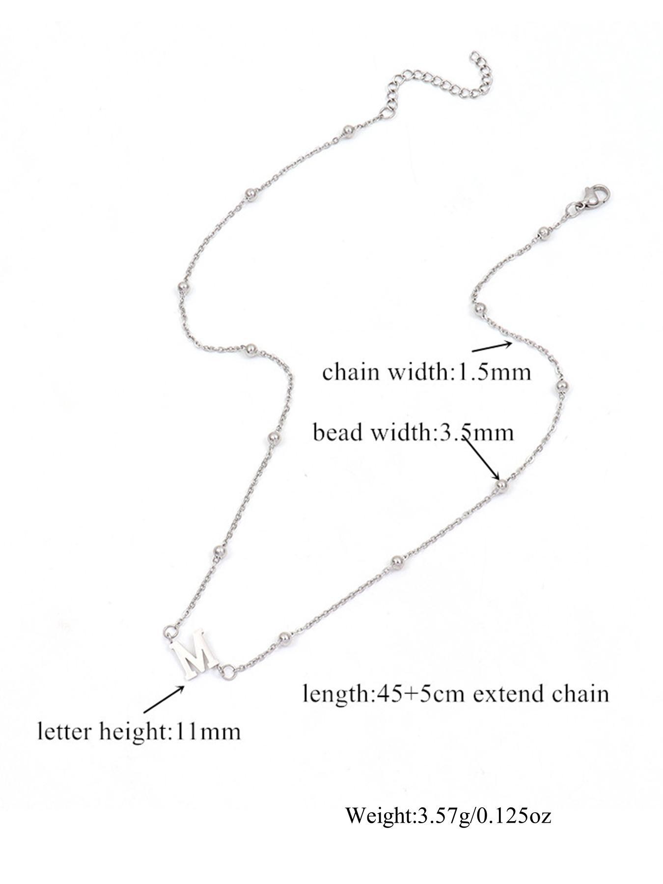Fashion Letter Detail Charms Necklace, Minimalist Chain Necklace, Daily Wear Necklace, Personalized Initial Necklace for Women, Stainless Steel Necklaces, Gifts for Her, Stainless Steel Initial Jewellery for Women, Jewelry Accessories