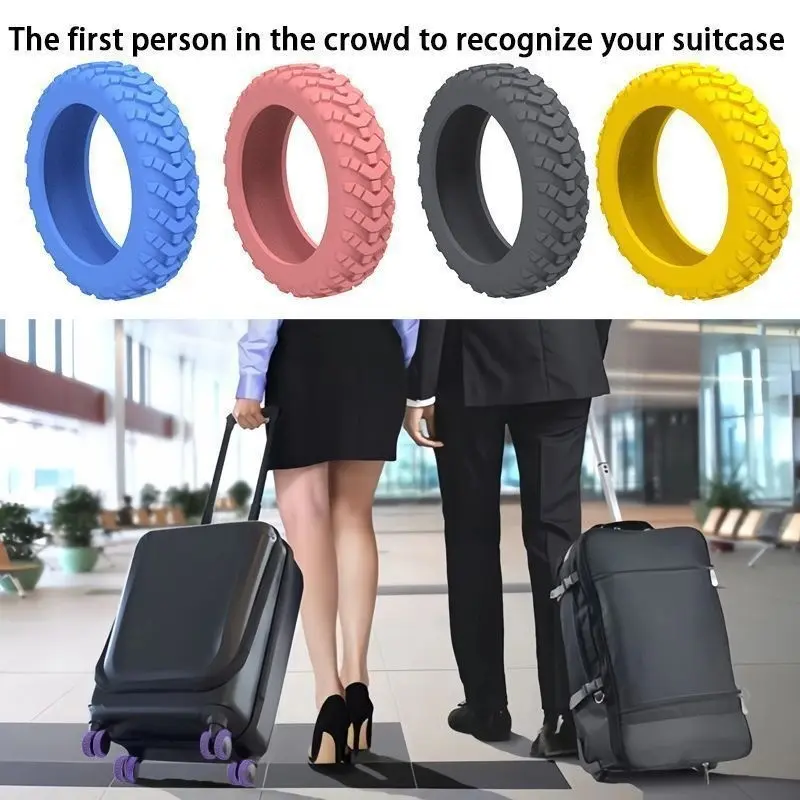 5pcs Luggage Wheel Rubber Covers, Silent Travel Suitcase Wheels Replacement, Universal Spinner Wheel Accessories, Protective Coatings
