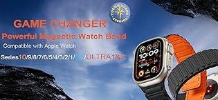 Magnetic Loop Silicone Apple Watch Band – Adjustable Stretch Strap Compatible with 38–49mm Ultra 2, SE & Series 3–9, Soft Lightweight Breathable Wristband for Fitness, Daily Wear & Gift