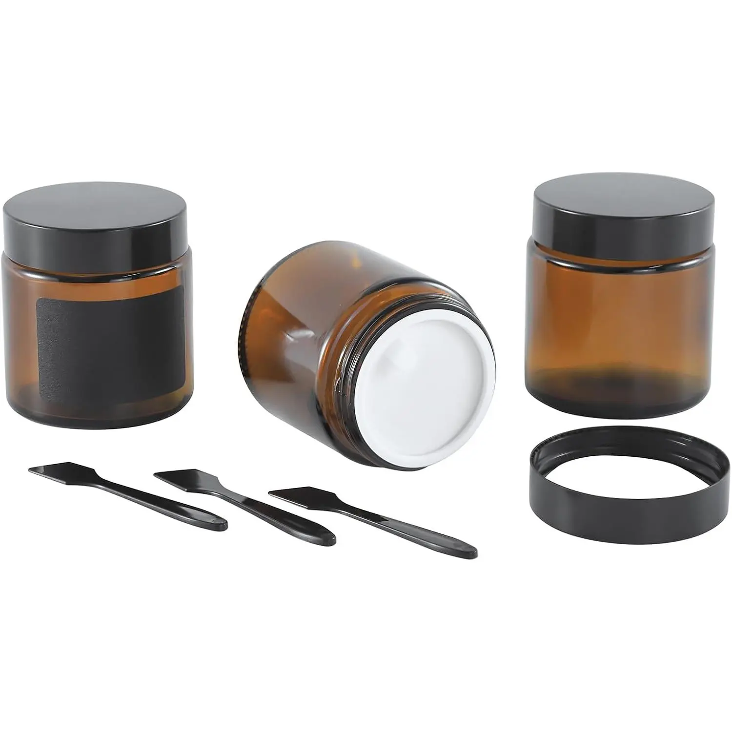 3 count 4oz Small  Glass Jars with Airtight  for Lotion