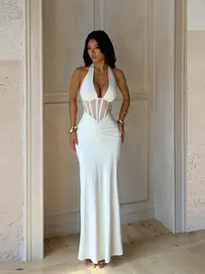 Elegant Waist Cinched Evening Dress, Lightweight Formal Gown, Perfect for Special Occasions, Stylish and Comfortable Design, Chic