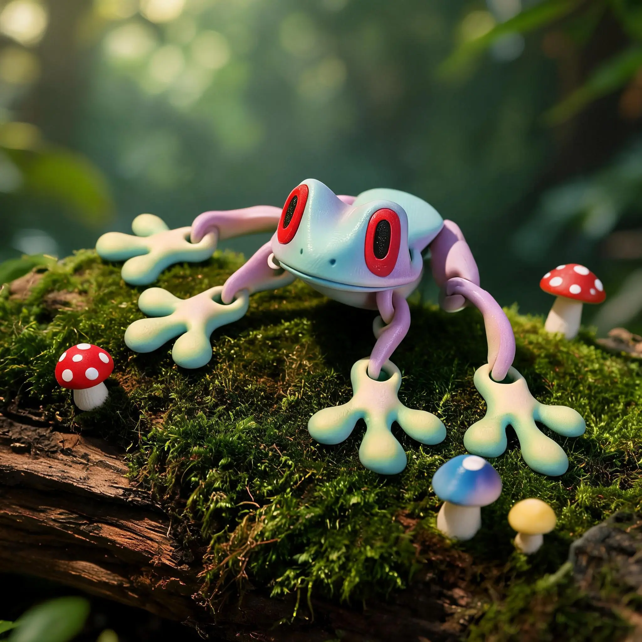 Colorful Magnetic Frog Statue with Eyes, Jointed Design, Indoor Outdoor Decor, Perfect for Desk Shelf Garden Decoration, Garden Sculptures Statues