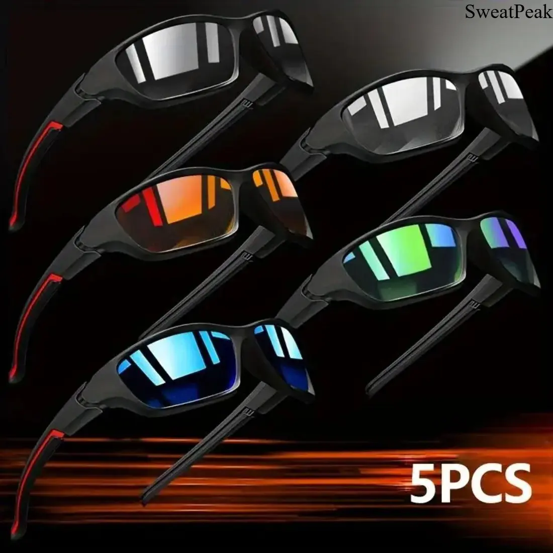 Male Wear Polarized UV400 Sports Sunglasses - Polyamide Frame, Lightweight Fit, Glare Reduction Lens for Outdoor Sports Cycling/Fishing, Stylish Daily Eyewear