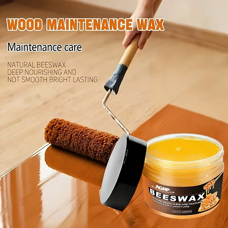 Natural Beeswax Wood Protector Cream, Boosts Natural Wood Brightness & Delivers Long-Lasting Surface Protection, Smooth Non-Sticky Finish, Easy DIY Application, Maintenance, Ideal for Wooden Cabinets, Solid Wood Cutting Boards
