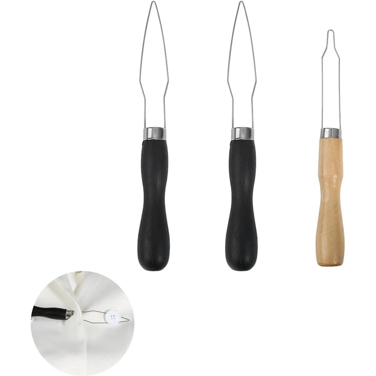 3 Pcs Button Hook Dressing Helper Tool for Women's Blouses & Shirts - Comfortable Handle, High-Quality Material, Slim Smooth Design, Simple, Easy and Simple to Use, Better Assistance for Collars & Small Buttons, 2*17.4cm, Ideal for Elderly with Arthritis