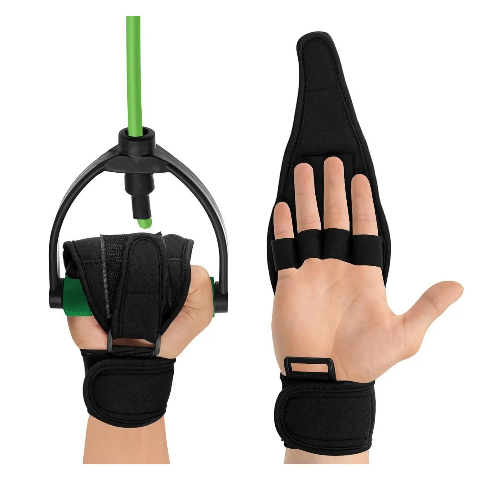 Stroke Recovery Finger Splint Brace, Rehabilitation Training Gloves for Elderly Patients, Anti-Spasticity Hand Therapy Equipment for Fist Hemiplegia Hand Training, Black