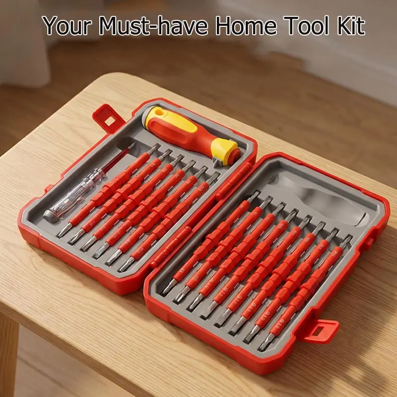 Multi-Functional DIY Interchangeable Screwdriver Set, Home Repair, Furniture Assembly, Electrical Maintenance, Electrician Safety Tool Kit