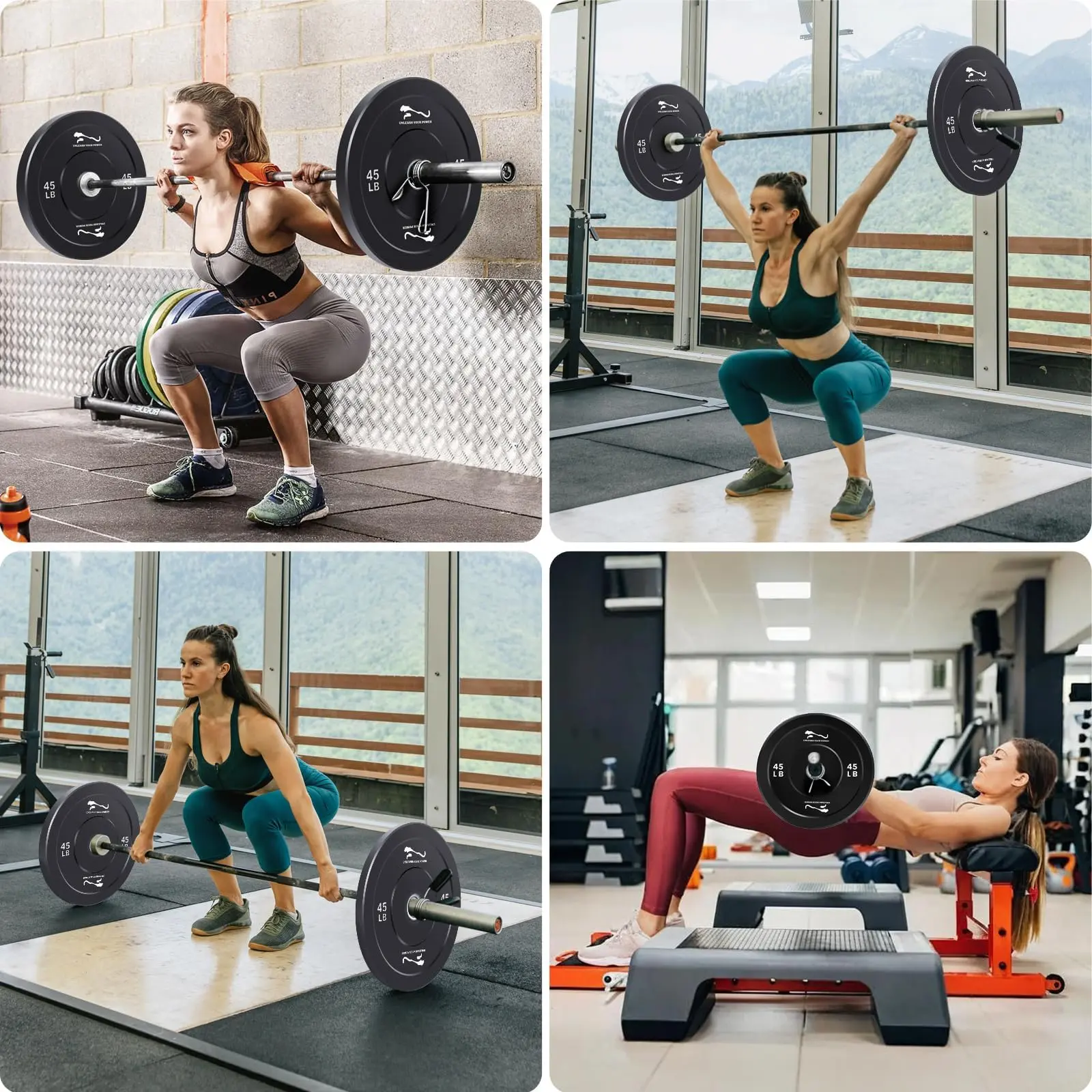 Garvee Weight Plates Set - Durable Rubber Bumper Plates with Steel Inserts for Weightlifting and Strength Training, Available in Multiple Weights Including 10lbs, 15lbs, 35lbs, and 100lbs Sets