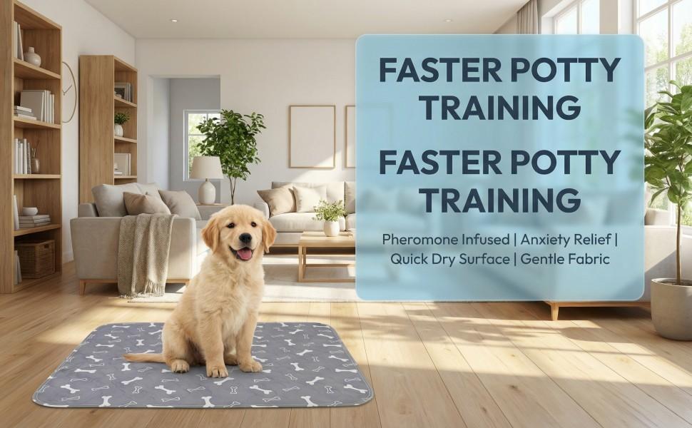 Puppy Pads with pheromones, 2026 Upgraded Washable Puppy Pads for Dogs & Cats, Pee Pad - Leak & Odor Waterproof, Non-Slip Base, Easy to Clean & Reusable