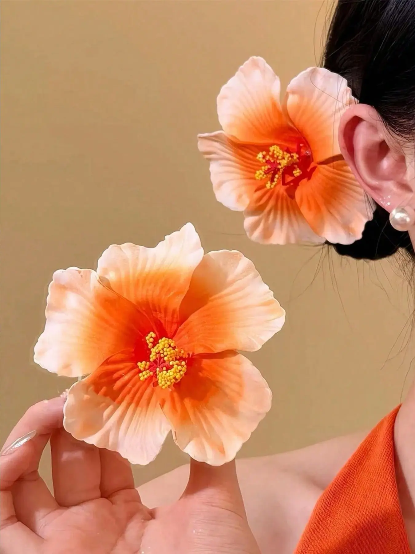 2pcs High Quality Artificial Lotus Feather Hair Clips, Floral Pattern, Flower Hair Clip, Alligator Clips, Elegant Hair Accessories for Parties, Beach, Holidays