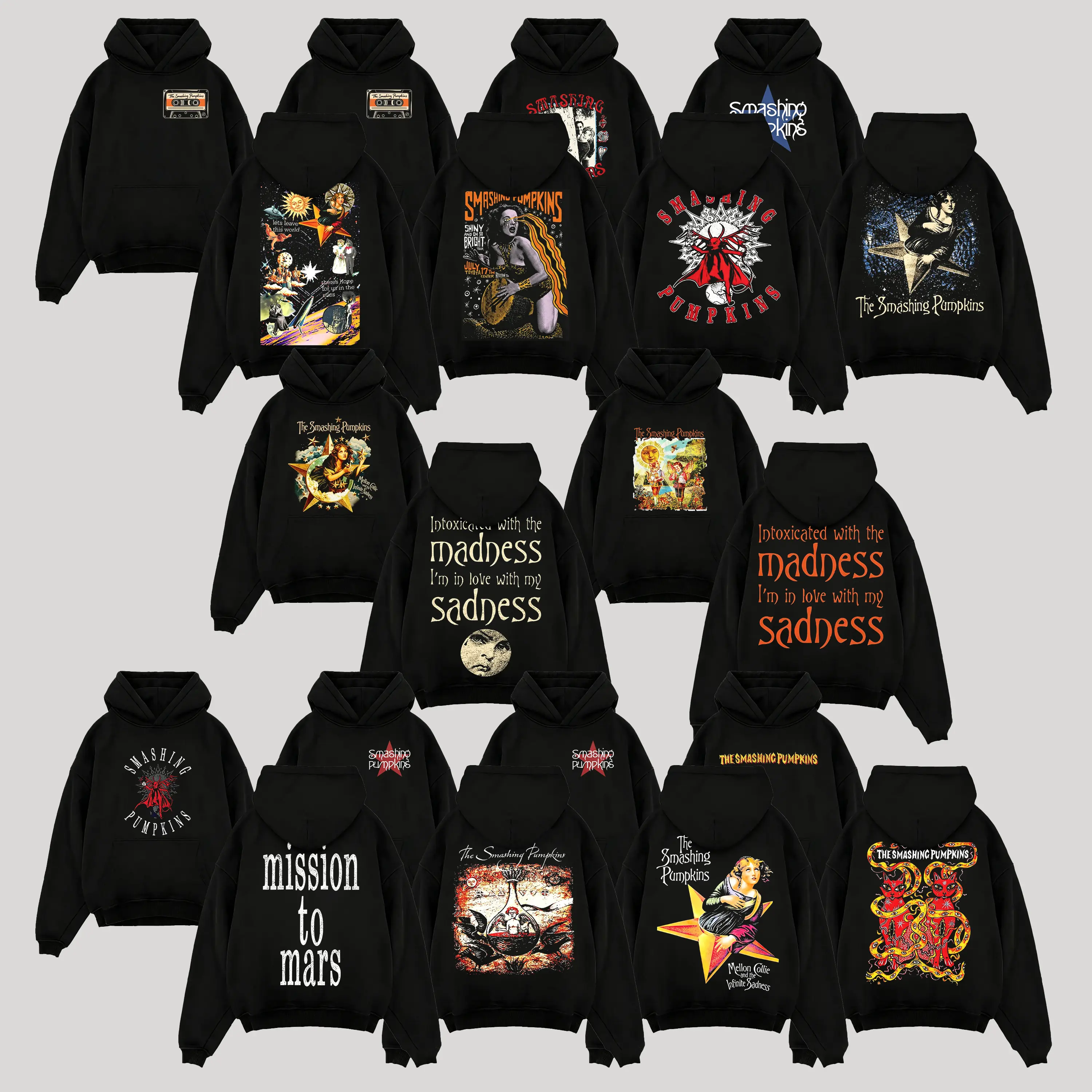 [Collection] Smashing Pumpkins Band Hoodie, Vintage Alternative Retro Music Hoodie, Rock Music Lover Hoodie,  Casual Fabric Fit Top, Men's & Women's  festival outfits vacation dad gift fashion clothing streetwear trend everyday leisure whimsical