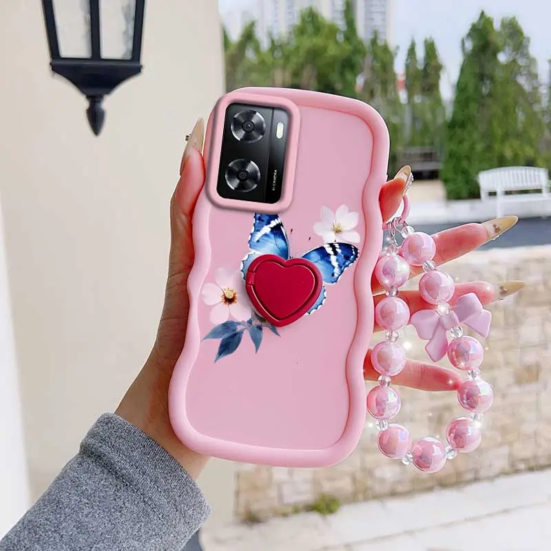 Durable For OnePlus Nord N20 SE/Nord 4/Nord CE4/Nord N300/Nord N30 SE/Nord CE 5G/Nord CE4 Lite/Nord N20 5G Cover Comfortable feel 3pcs( Beautiful butterfly  phone Case+Lanyard+Stand) Phone Case Suitable For OnePlus Nord 4 Featuring