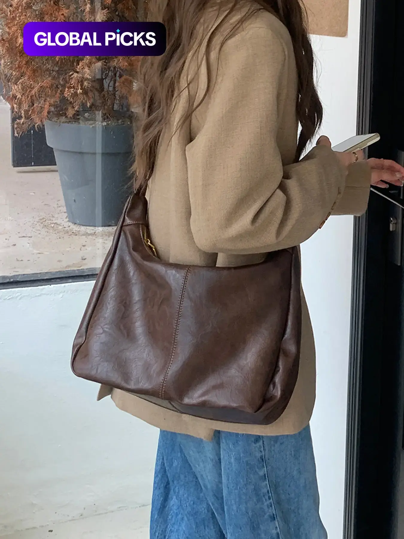 Women's Solid Color Shoulder Bag, Back To School, Fashionable Large Capacity Crossbody Bag for Daily Used, Casual Trendy Versatile High-quality Daily Commuting Bag