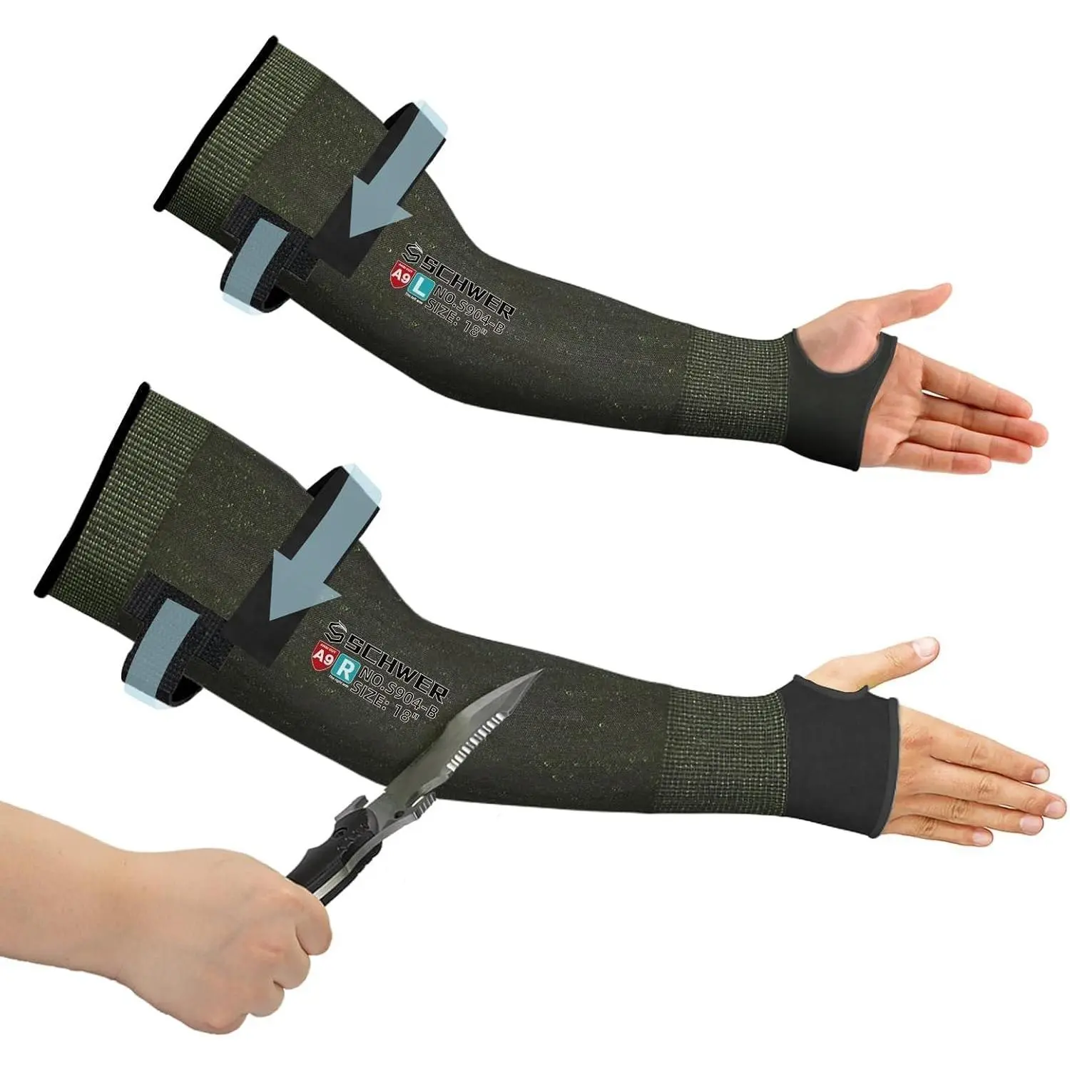 18in PRO-SKIN A9 Cut Resistant Arm Sleeves for High Risk Work S904-B | Puncture Resistant, UV Protection, for Heavy Duty Work, Gardening, Industry, Outdoor Activities, Bulk Orders AvailableGift