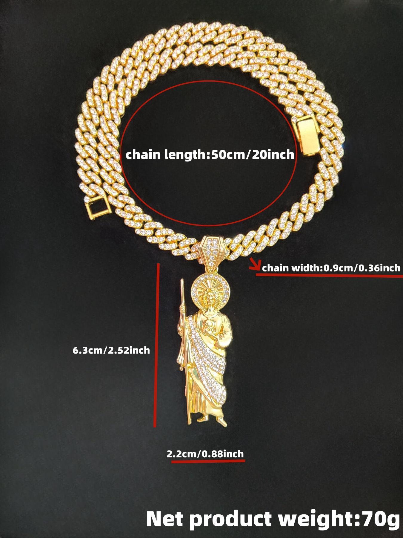 Unisex Street Style Glittering Pendant Necklace, True Beauty Necklace, Punk Cuban Chain Charm Necklace for Summer for Party, Daily Decor, Trendy Exquisite Luxury Jewelry As Birthday Gift, Bling Stylish Accessory