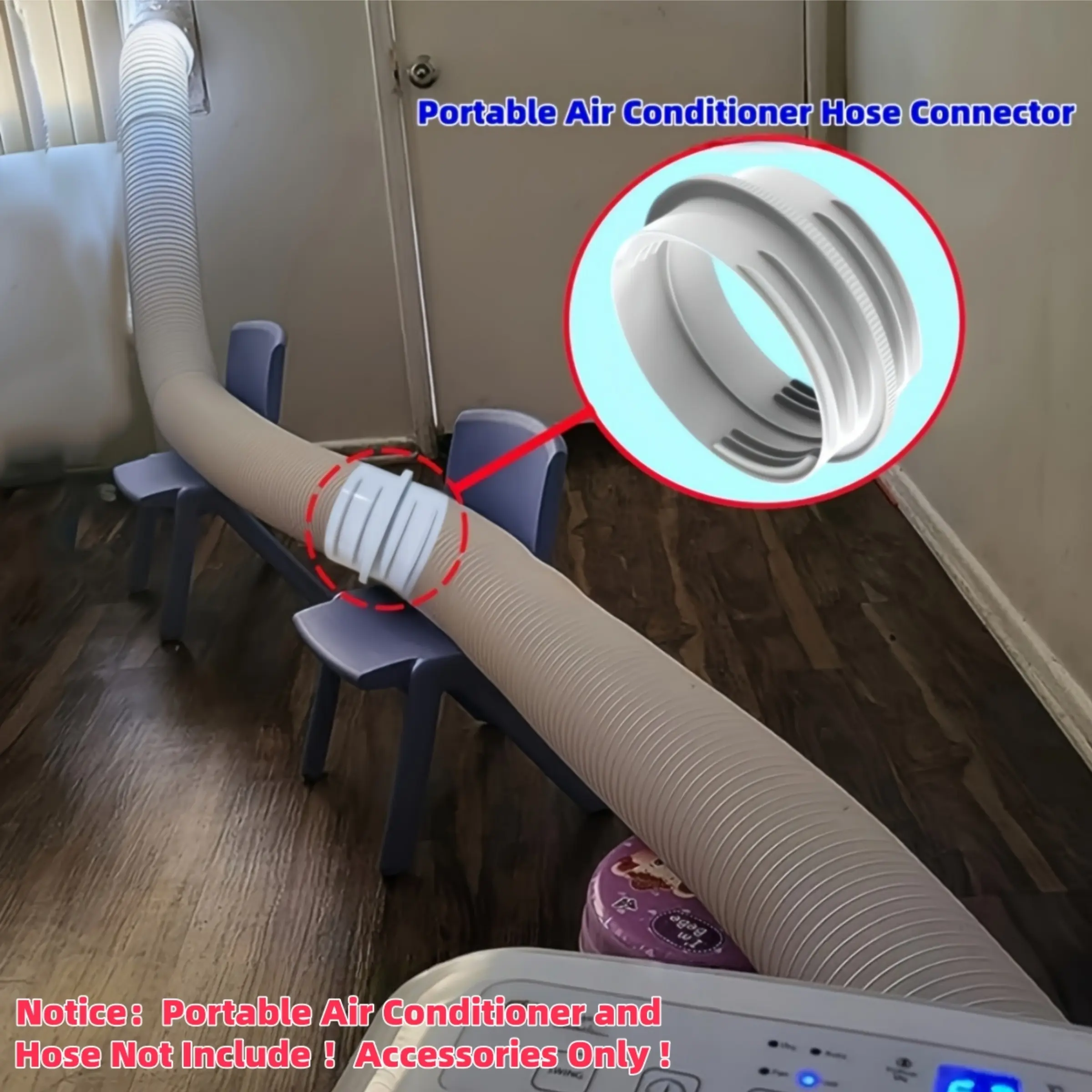 2026 New Upgrade Portable Air Conditioner Hose Connector, Durable PVC Flexible Adapter, Easy Installation, Home and Office Use