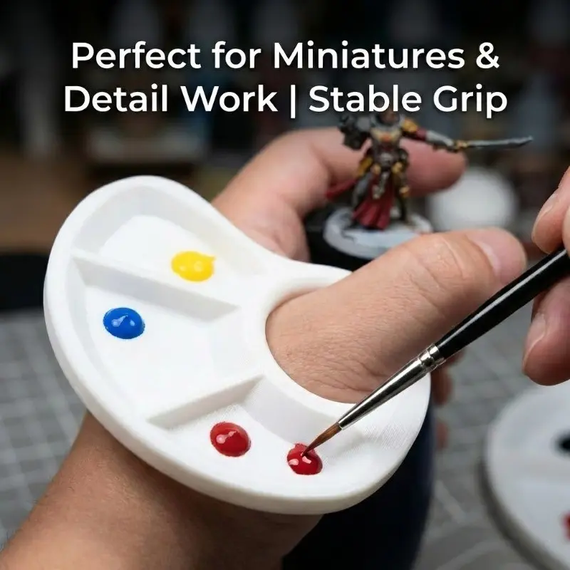 Portable Compact Plastic Palette, Color-Coded Sections, Ideal for Artists, Travel, School, Painting, Home Crafts, Single Pack