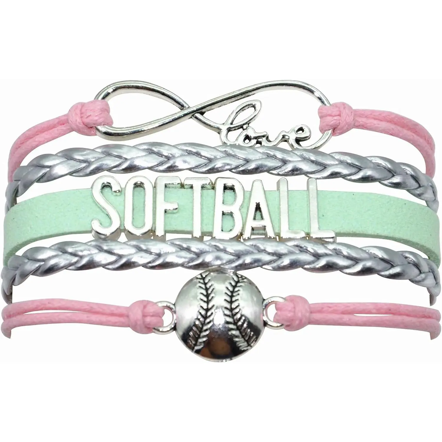 Softball Bracelet Infinity Love Softball  Bracelet  For Women, Men, Adult Softball Lovers, Fans, Softball Team, Player Themed  Bulk