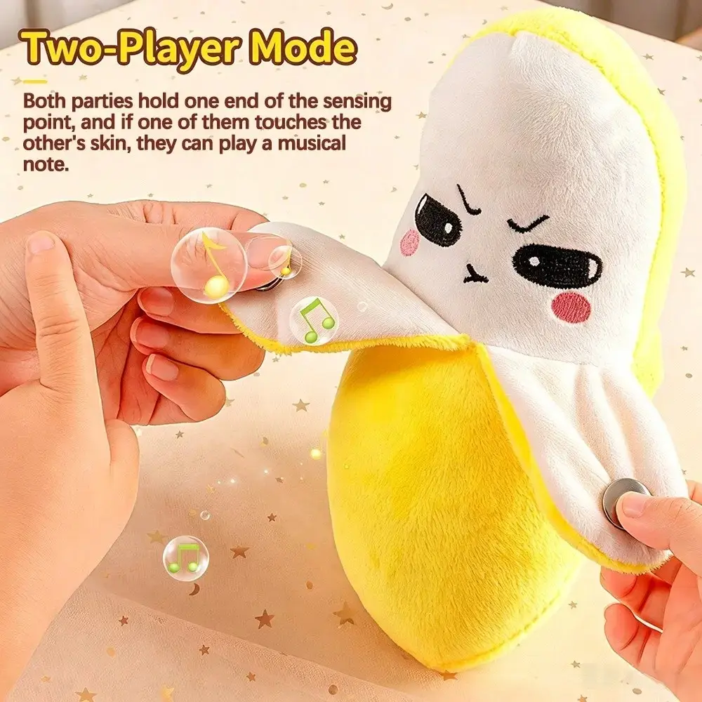 Interactive Sensory Fruit Plush Toy, Banana Touch Sound Doll, Music Rhythm Puppet, Relaxing Stress Relief, Birthday Gift, Unisex