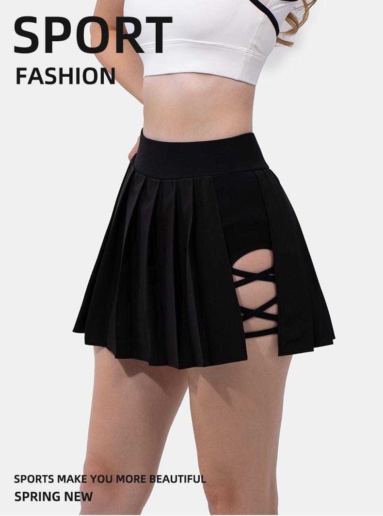 Yoga Pleated Skirt for Women, High-Waisted Sports Short Skirt, Quick-Dry Outdoor Running Anti-Exposure Tennis Skirt