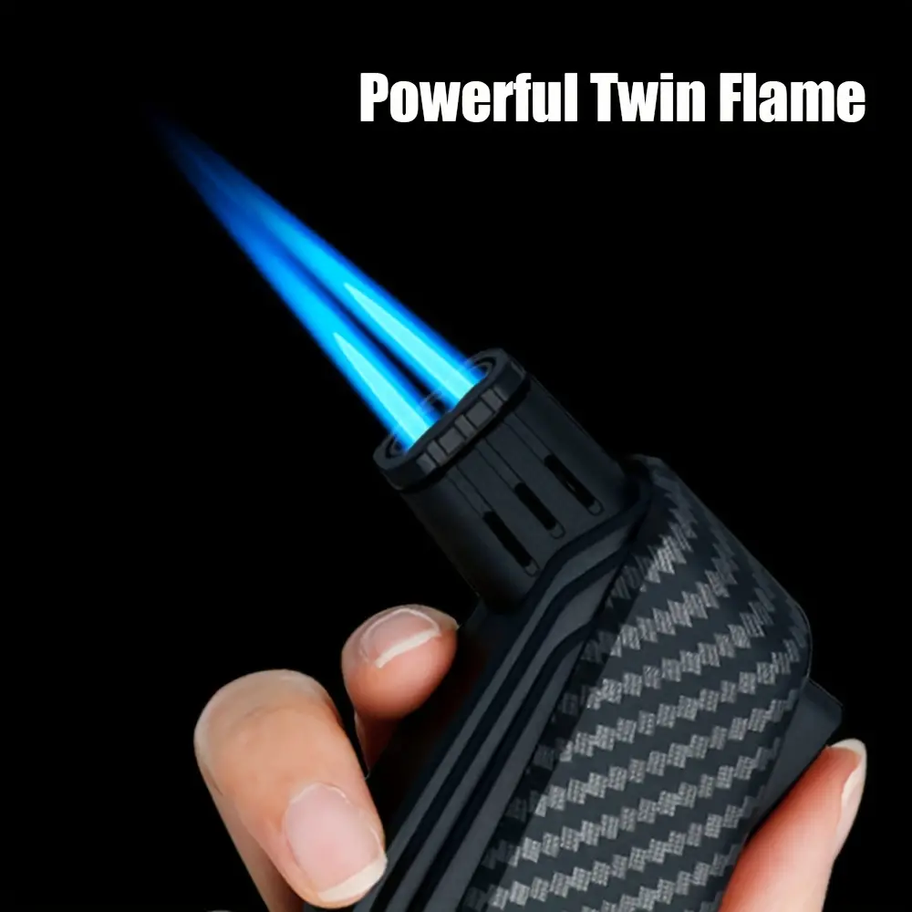 Powerful Refillable Jet Flame Lighter Fire Starter - Zinc Alloy & ABS Plastic, Adjustable Flame Height, Windproof, Easy to Use, Ideal Fathers’ Day Gift for Men (Fuel Not Included), Jet Flame Fire Starters