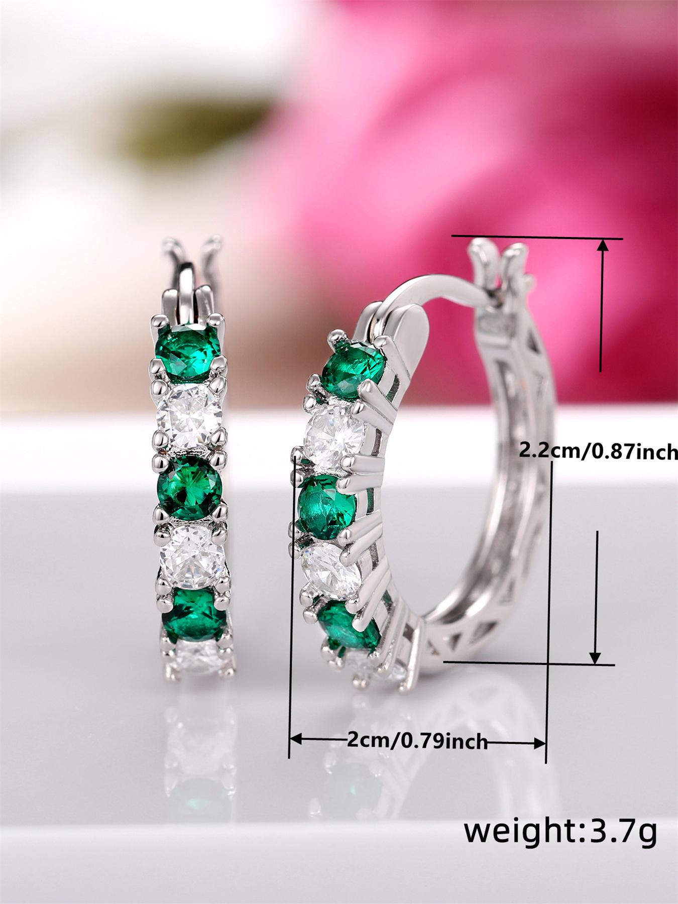 Fashion Artificial Zircon Decorated Hoop Earrings, Anniversary Wedding Party Earrings, Fashionable Jewelry Gift for Women