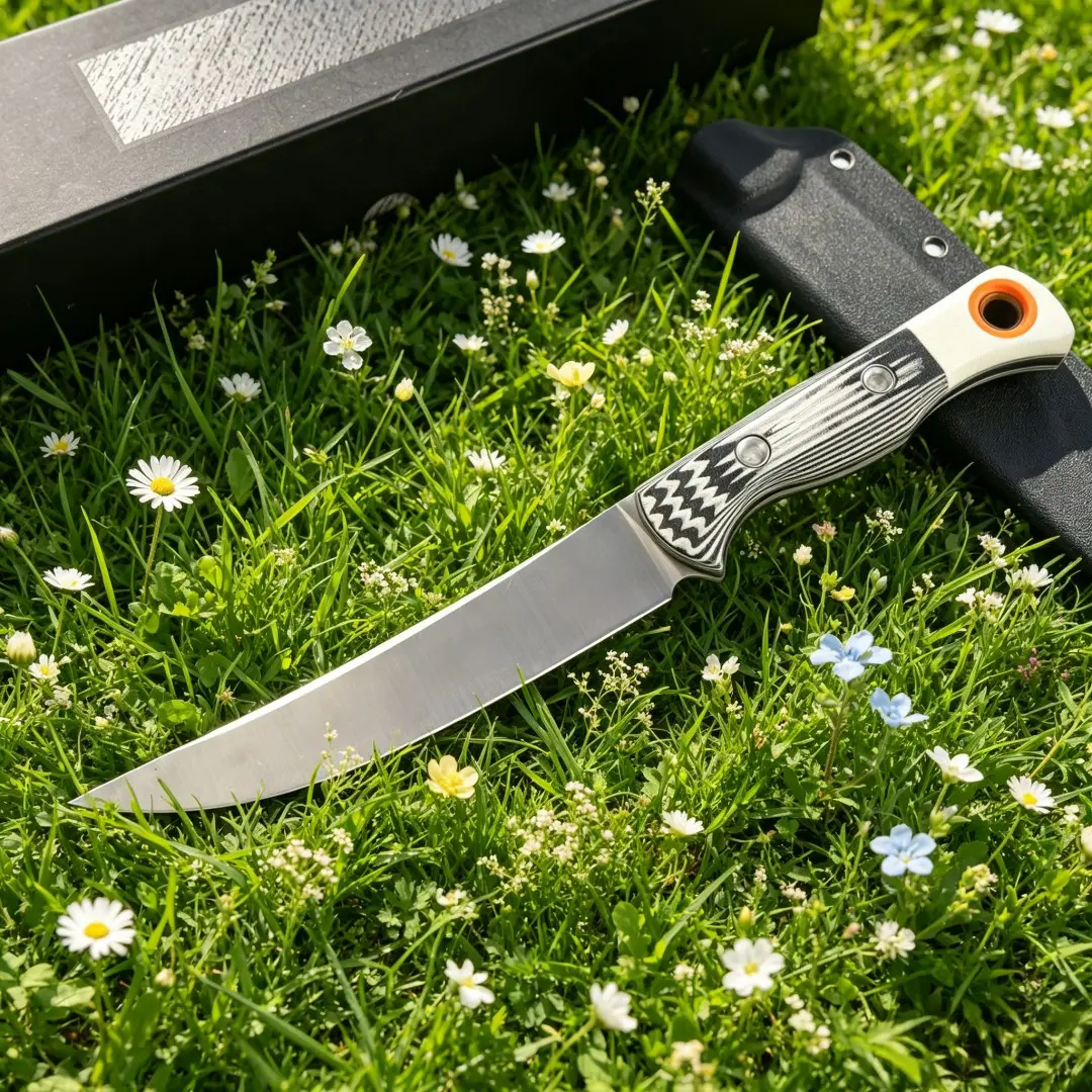1pc 15500 Straight Knife with Sheath, High Hardness Stainless Steel Blade, Ideal for Camping, Hiking, Daily Use, Kitchen Tool, Men's Gift