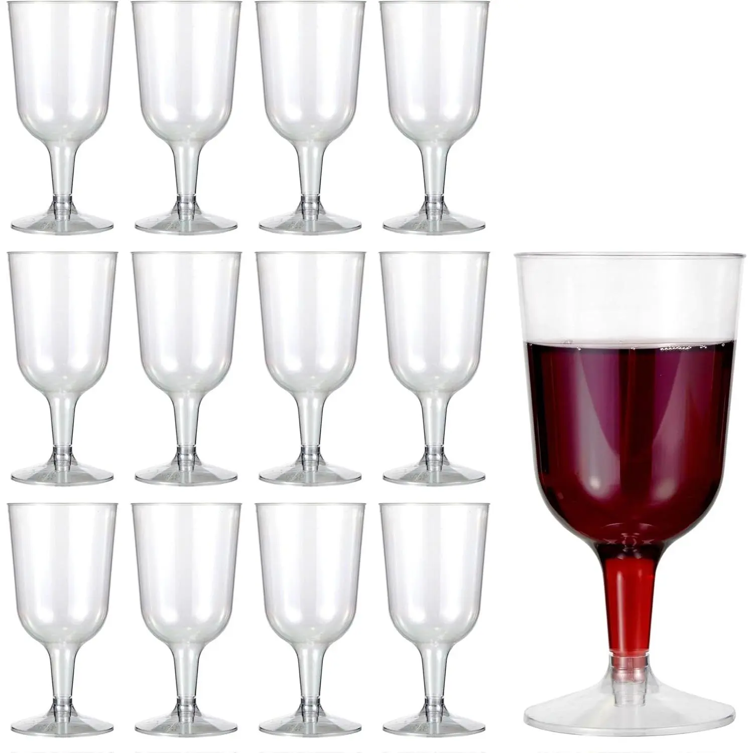 12  Plastic  Glasses (6 oz) - Hard Plastic  Glass for , Dessert,  Tasting -   Cups for Parties, Birthdays, Weddings, Christmas, BBQ