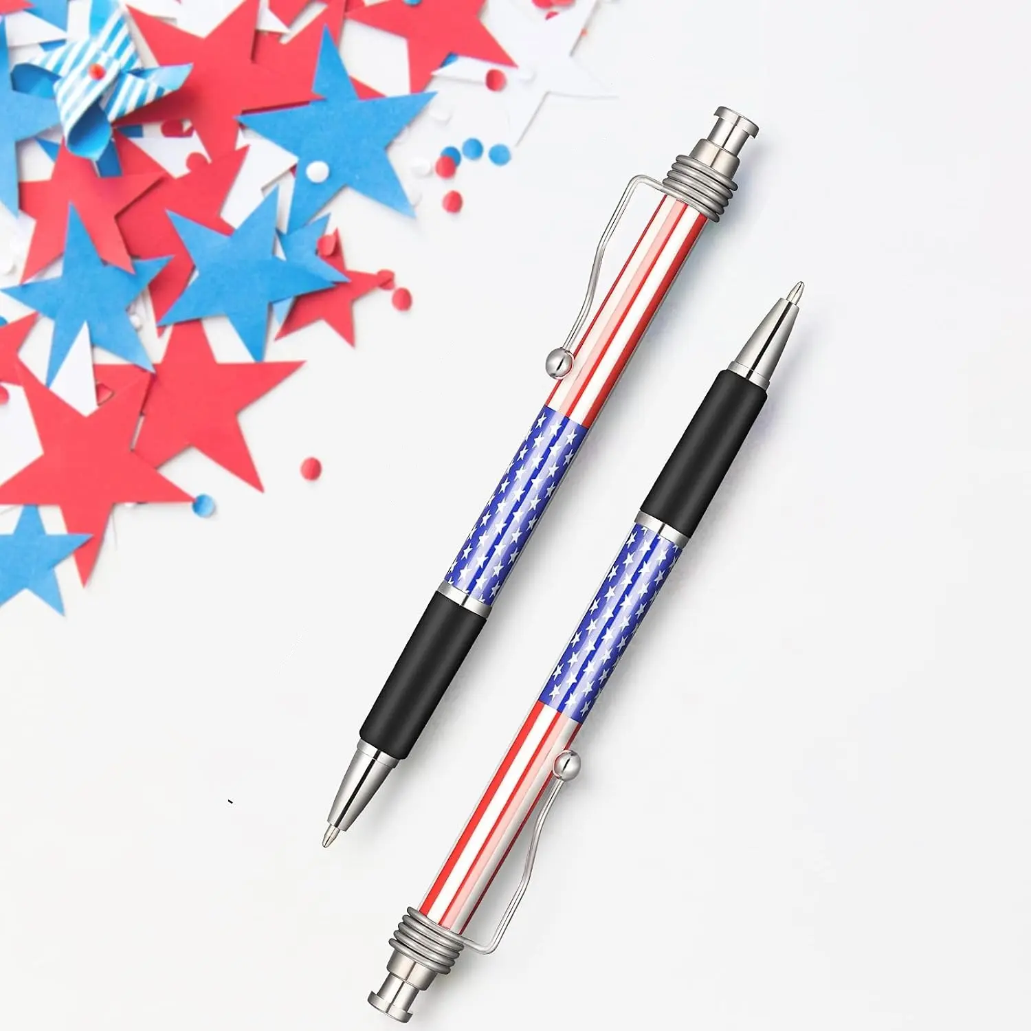 Patriotic American Flag Ballpoint Pens, 1.0mm Ink, Ideal for Writing and Signing, Home Office School Party Supplies