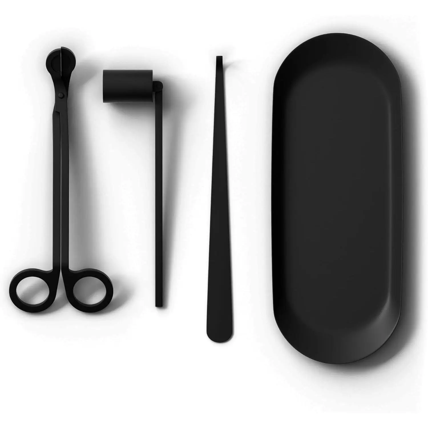 3-Piece Stainless Steel Candle Care Kit, Black Candle Accessory Set with Wick Trimmer, Snuffer & Dipper