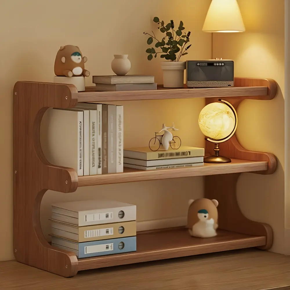Bamboo Tiered Desktop Storage Shelf (2-Tier/3-Tier) - Heavy-Duty Organizer Kit, Storage Organization, House Organizers, Small Room Organization Products, Space-Saving Furniture for Small Spaces, Easy Assembly, Clean Aesthetic
