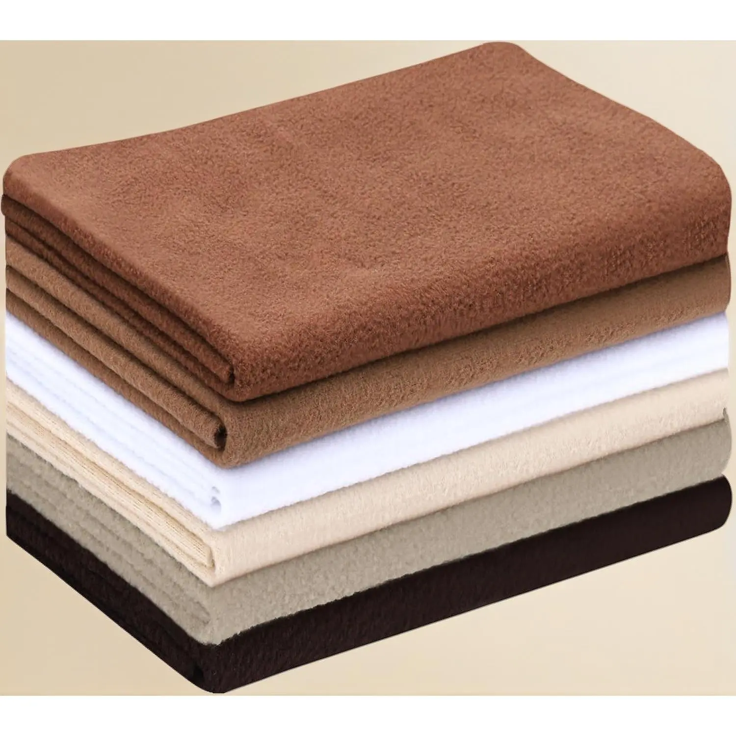 6 PCS 20''x20'' Knitted Polar Fleece Fabric (Earthtone) |   Anti Pill Plush Fabric Patchwork Polyester Fleece Cloth for Blanket, Pillow Cover, DIY Craft Sewing