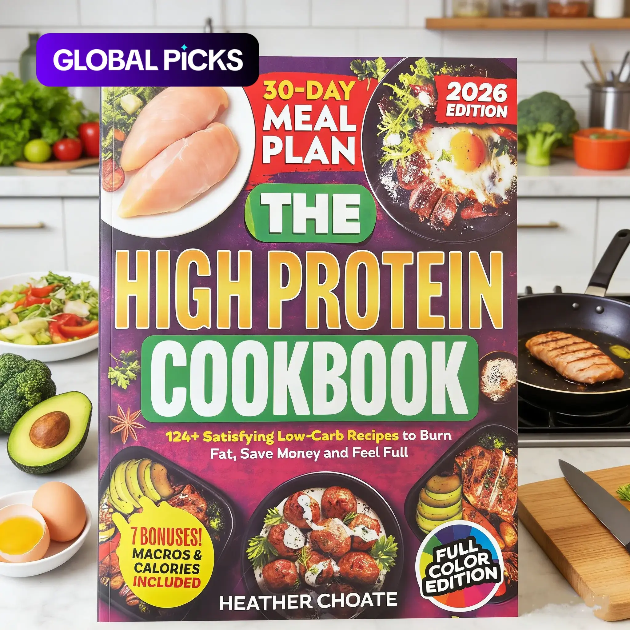 2026 Edition High Protein Cookbook, 30-Day Meal Plan for Weight Loss, Low Carb Diet Healthy Recipes, Budget-Friendly & Filling Meals #GLOBAL PICKS