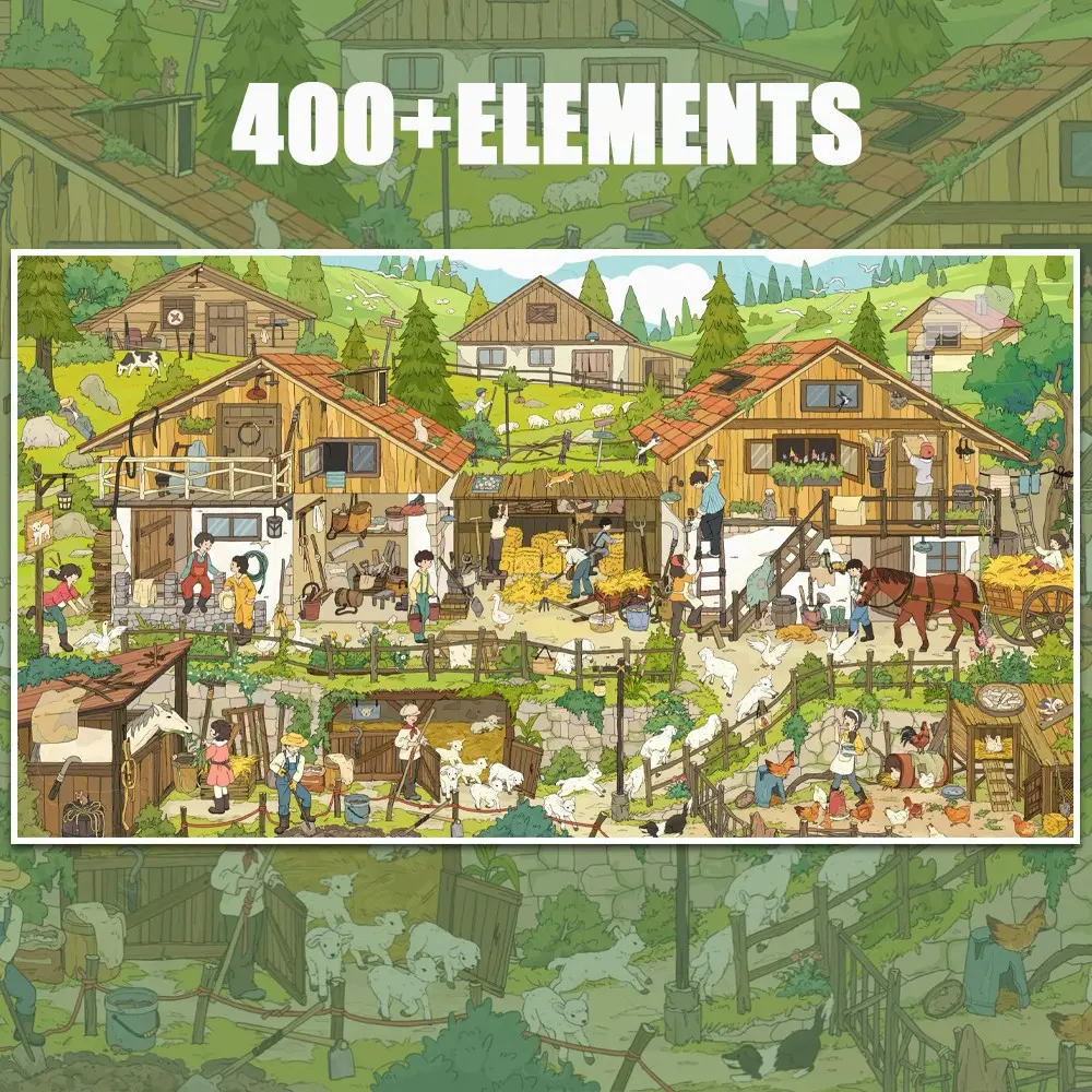 400+ Elements Forest Side Ranch Scene Building Stickers, Decorative, Aesthetic Stickers, Natural Pasture Meadow Green Hills Wooden Fence Cattle Sheep Landscape Scenery Stickers for Journal Scrapbooking DIY Handcraft Decoration Supplies