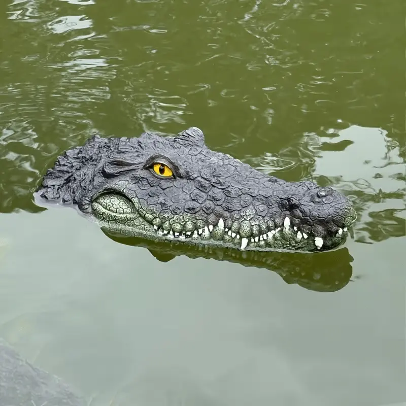 Simulated Floating Crocodile Resin Ornament, Lifelike Floating Reptile Sculpture, Water Feature & Fish Tank Landscaping Decor, Creative Desktop Home Decoration, Funny Tricky Prank Prop for Holiday Party, Handmade Craft Collectible Gift