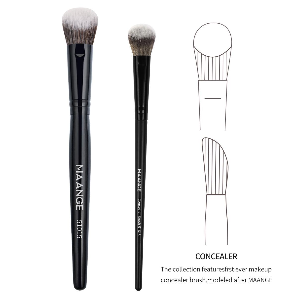 Makeup Brush Set, 2 Counts/set Fingertip Foundation Brush & Fingertip Concealer Brush, Face Makeup Tools, Face Makeup Brushes, Makeup Blending Brush, Gift for Women & Girl, Cosmetic Brush Set