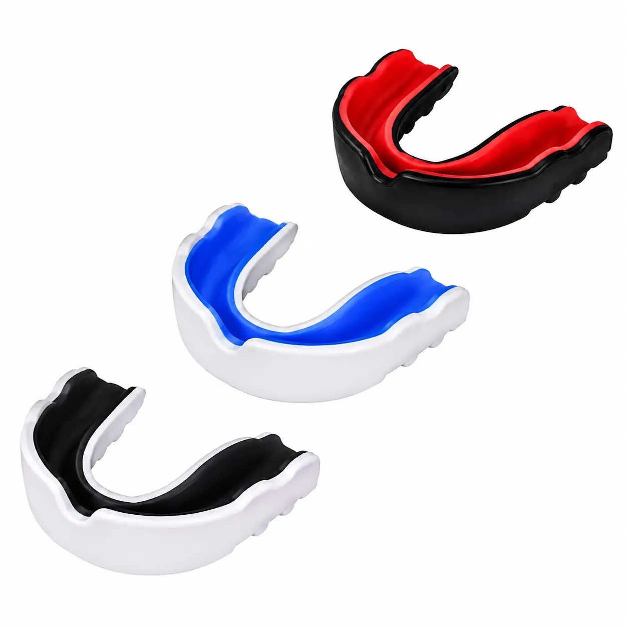 Three-Piece Adjustable Sports Mouthguard Set for Teens – Durable Dental Protection During Football, Rugby, and Soccer Play – Comfort-Fit Design with Easy Customization and Secure Retention