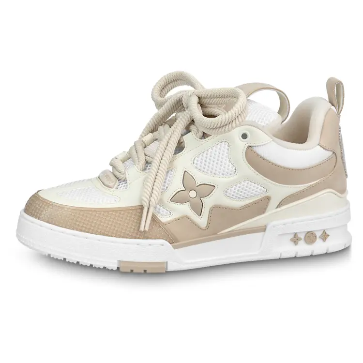 Louis Vuitton Skate Low-Top Lace-Up Sneakers for Men and Women – White and Brown Verifiable, with credentials and supporting global authentication