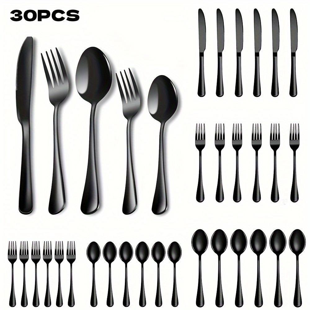 Stainless Steel Cutlery Set, 30pcs/set Including Knives & Forks & Spoons, Tableware Set for Wedding, Celebration, Party, Dinnerware Service Set