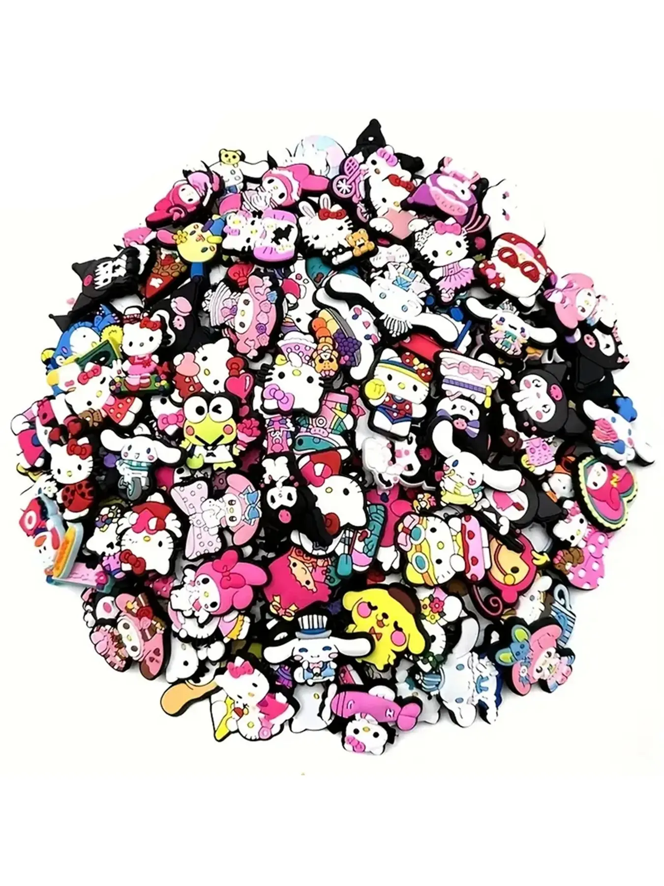 30/50/100pcs Cartoon Random Series Shoe Buckles Set, Suitable for Sandals/sneakers/flip Flops, PVC Shoe Decoration Charms, Beach Bag