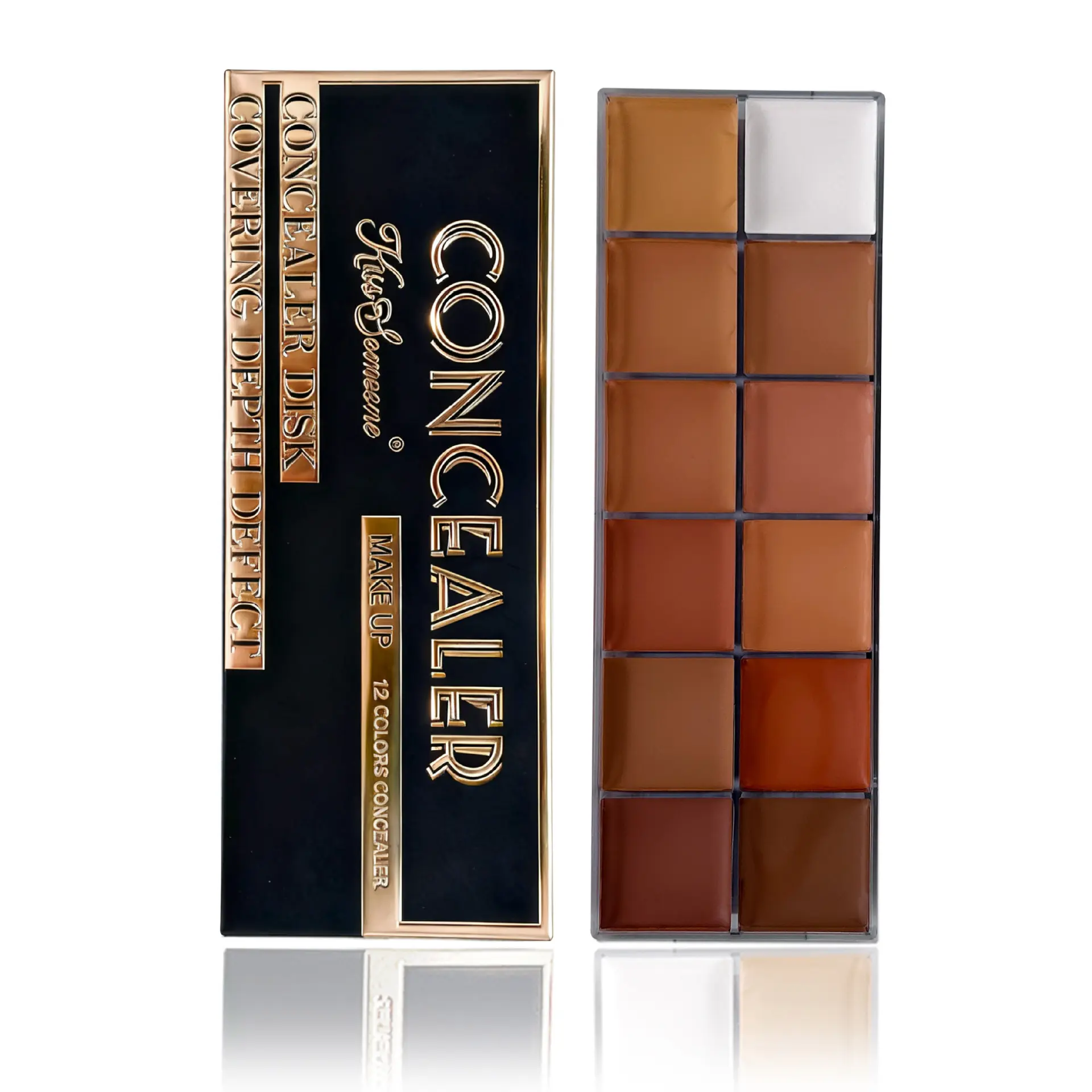 12-color waterproof matte full coverage High Coverage concealer for all dark skin tones. Buildable light texture erases acne, under-eye circles and pigment spots, dual-function concealer & foundation for unisex facial makeup. Super coverage concealer