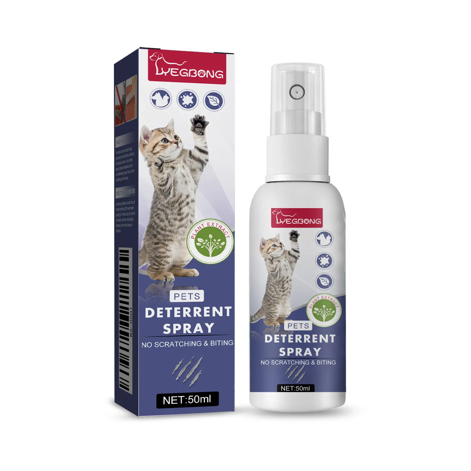 Yegbong Bitter Natural Extract Pet Anti-Scratch Spray - Repels Cats & Dogs, Creates No-Scratch Zones for Doors, Sofas (Dog & Cat Healthcare Pet Supply), Natural Extracts