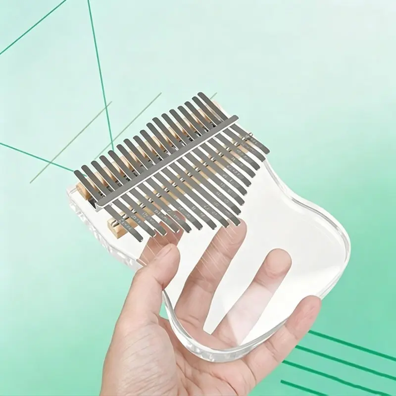 17 Key Thumb Piano Transparent Finger Piano, Portable Finger Piano, Musical Instrument Accessories for Home & School & Office